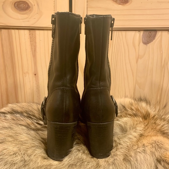 Born Black Heeled Boots with Buckle - Picture 6 of 16